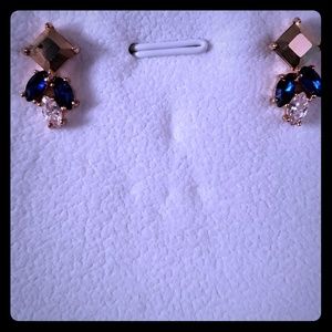 Sapphire and White Topaz w/Swarovski Crystals